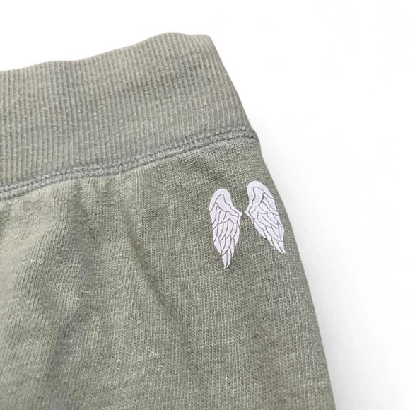 Y2k Vintage Low Rise Victoria's Secret Capri Olive Joggers with Colorful Text - Picture 4 of 4